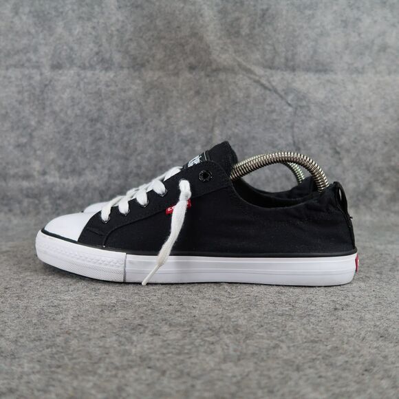 Levis Shoes Womens 8.5 Sneakers Slip On Casual Canvas Comfort Tech Black Flats - Picture 4 of 14